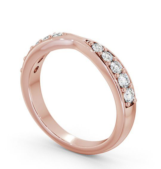 Half Eternity Round Diamond 0.30ct Pinched Design Ring 18K Rose Gold HE18_RG_THUMB1