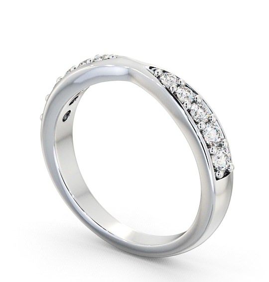 Half Eternity Round Diamond 0.30ct Pinched Design Ring Platinum HE18_WG_THUMB1 