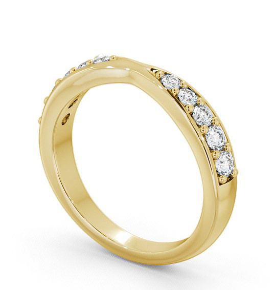 Half Eternity Round Diamond 0.30ct Pinched Design Ring 9K Yellow Gold HE18_YG_THUMB1 