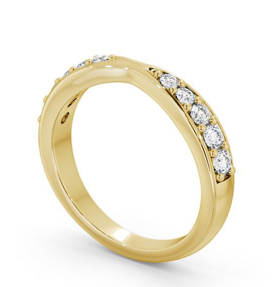 Half Eternity Round Diamond 0.30ct Pinched Design Ring 18K Yellow Gold HE18_YG_THUMB1