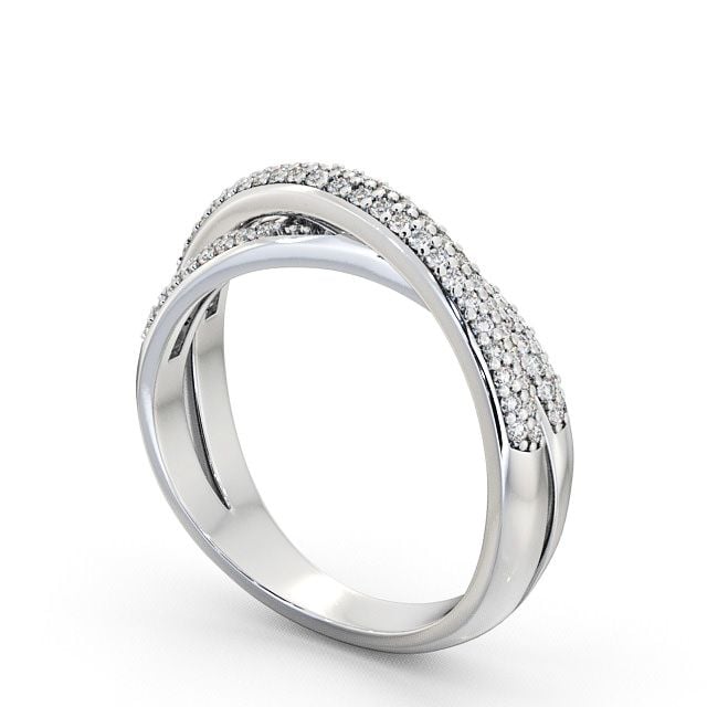 Half Eternity Round Diamond 0.20ct Ring 18K White Gold - Carradale HE20_WG_SIDE
