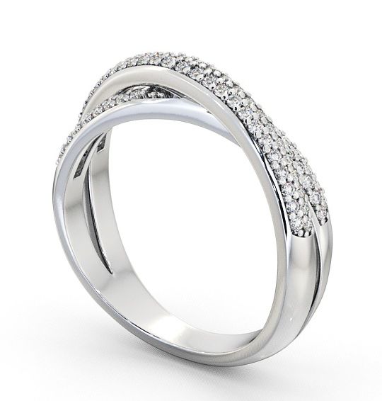 Half Eternity Round Diamond 0.30ct Cross Over Style Ring 18K White Gold HE20_WG_THUMB1 