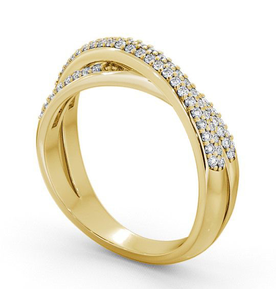 Half Eternity Round Diamond 0.30ct Cross Over Style Ring 18K Yellow Gold HE20_YG_THUMB1 