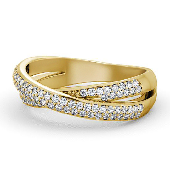 Carradale Half Eternity Ring Round Diamond 0.30ct Crossover HE20_YG_THUMB2 