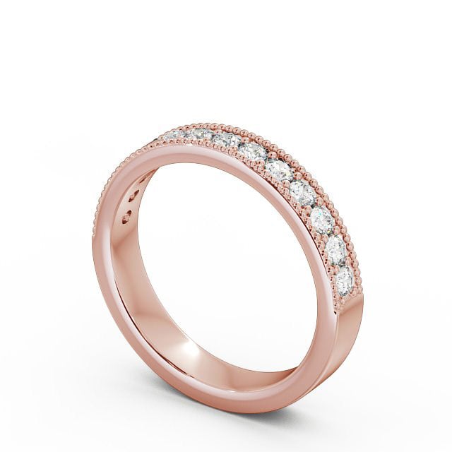Half Eternity Round Diamond Ring 18K Rose Gold - Selina HE21_RG_SIDE