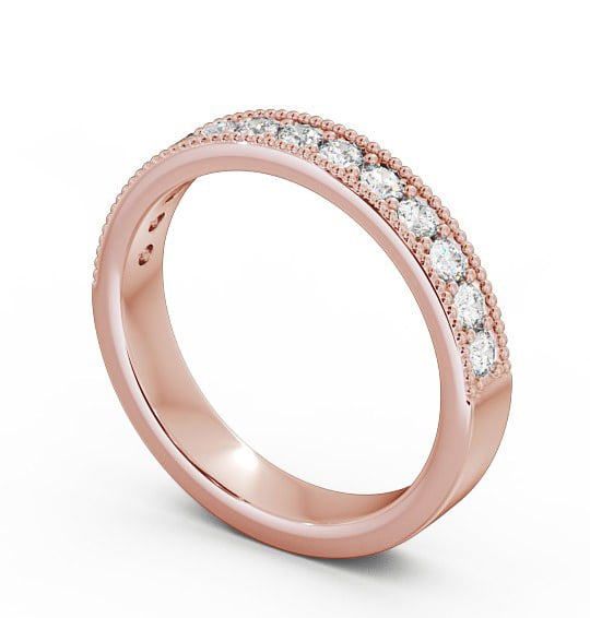 Half Eternity Round Diamond with Milgrain Ring 9K Rose Gold HE21_RG_THUMB1