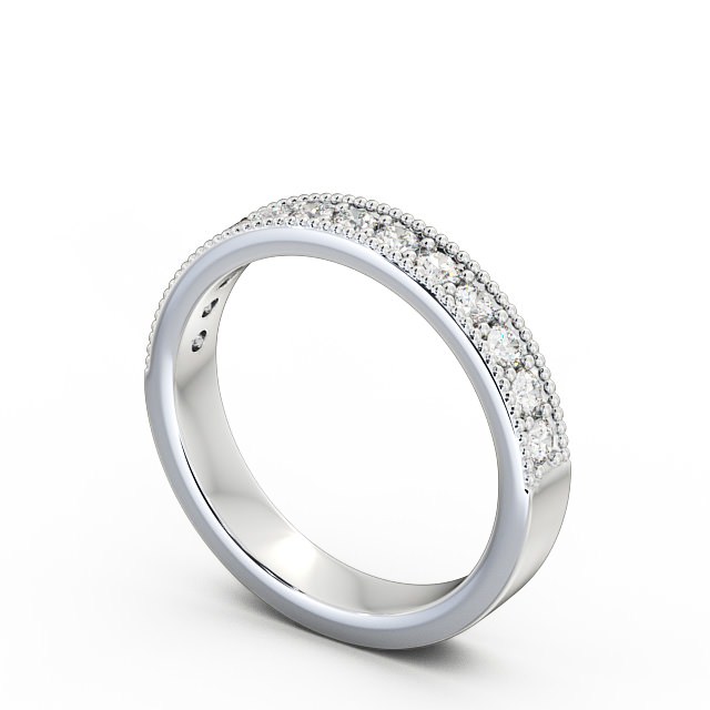 Half Eternity Round Diamond Ring 18K White Gold - Selina HE21_WG_SIDE