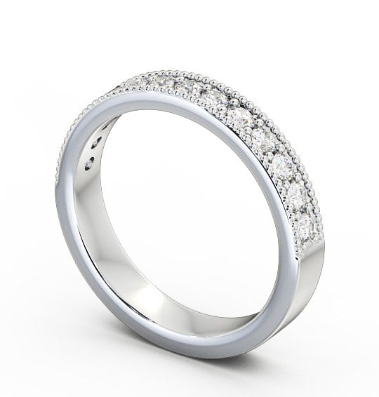 Half Eternity Round Diamond with Milgrain Ring 18K White Gold HE21_WG_THUMB1 