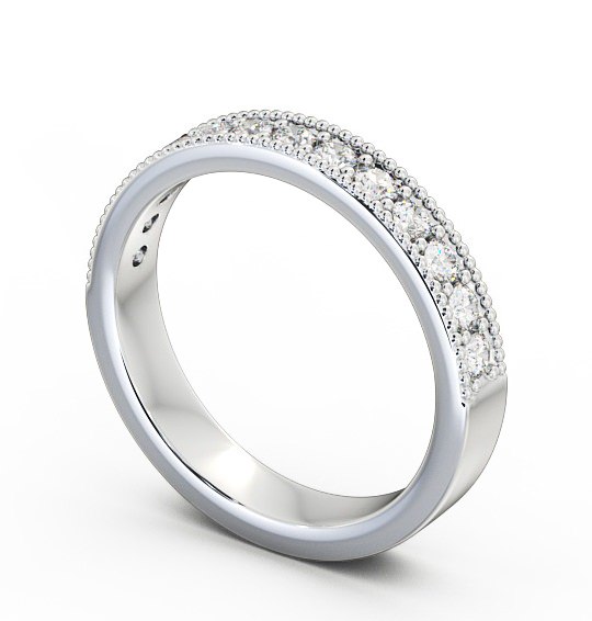 Half Eternity Round Diamond with Milgrain Ring 9K White Gold HE21_WG_THUMB1 