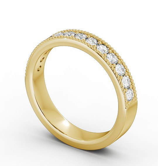 Half Eternity Round Diamond with Milgrain Ring 18K Yellow Gold HE21_YG_THUMB1