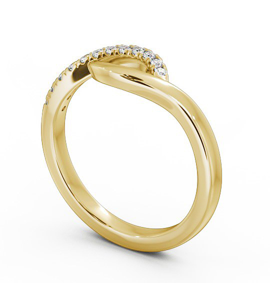 Half Eternity 0.12ct Round Diamond Overlapping Design Ring 18K Yellow Gold HE22_YG_THUMB1