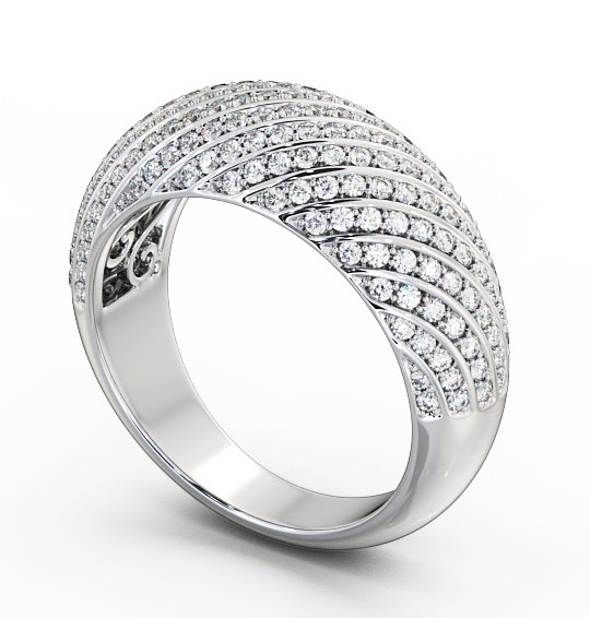  Half Eternity Pave 0.75ct Round Diamond Ring Platinum - Natalia HE23_WG_THUMB1 