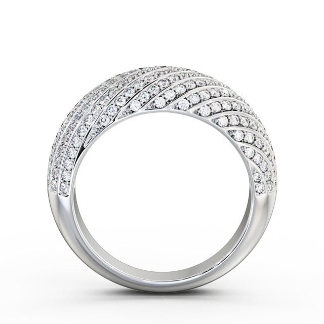 Half Eternity Pave 0.75ct Round Diamond Ring 18K White Gold - Natalia HE23_WG_UP
