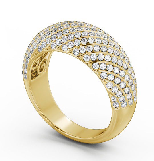 Half Eternity Pave 0.75ct Round Diamond Ring 18K Yellow Gold HE23_YG_THUMB1 