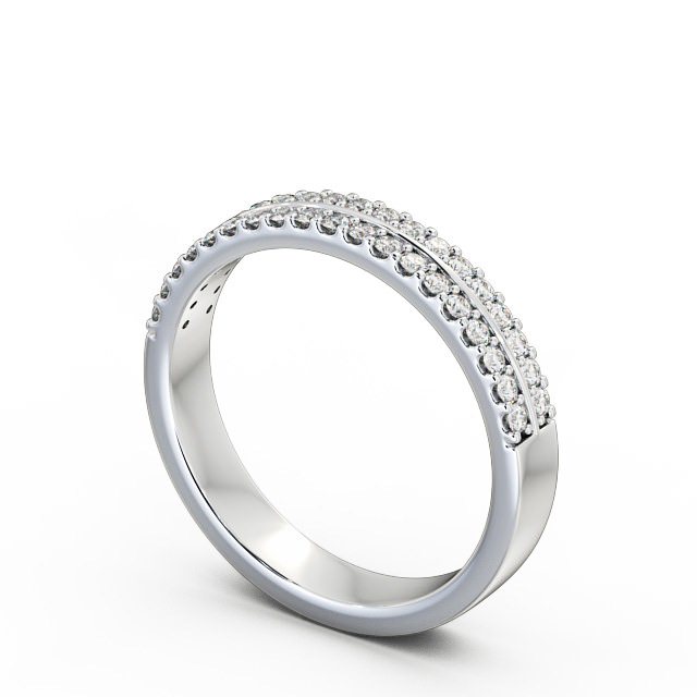 Half Eternity Round Diamond Double Channel Ring Platinum - Valence HE24_WG_SIDE