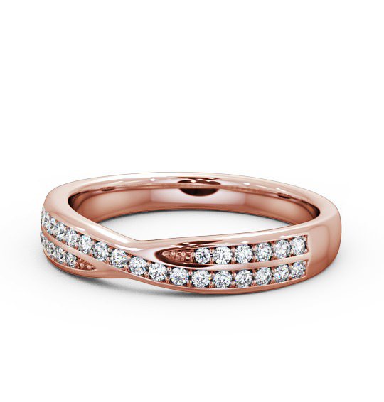 Half Eternity 0.18ct Round Diamond Pinched Style Ring 18K Rose Gold HE25_RG_THUMB2 