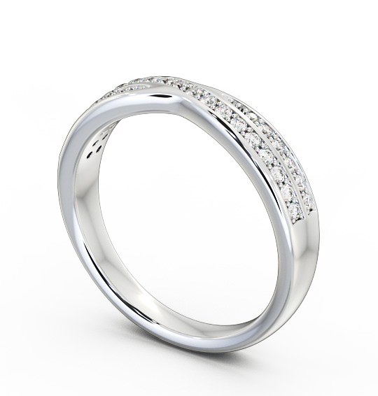 Half Eternity 0.18ct Round Diamond Pinched Style Ring Platinum HE25_WG_THUMB1