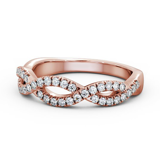 Cemile Half Eternity Ring Round Diamond 0.24ct Crossover Band HE26_RG_THUMB2 