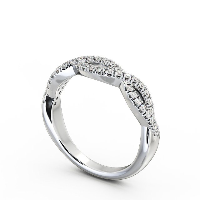 Half Eternity 0.24ct Round Diamond Ring 9K White Gold - Cemile HE26_WG_SIDE