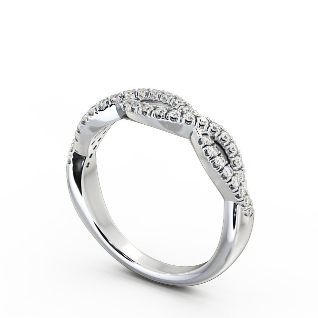 Half Eternity 0.24ct Round Diamond Ring Palladium - Cemile HE26_WG_SIDE