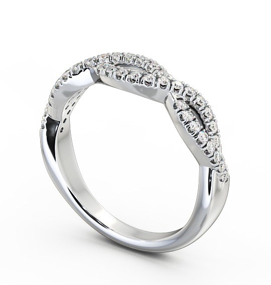 Half Eternity 0.24ct Round Diamond Crossover Style Ring Palladium HE26_WG_THUMB1