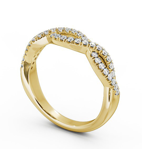 Half Eternity 0.24ct Round Diamond Crossover Style Ring 18K Yellow Gold HE26_YG_THUMB1 