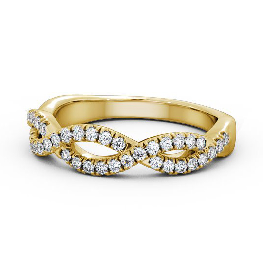 Cemile Half Eternity Ring Round Diamond 0.24ct Crossover Band HE26_YG_THUMB2 