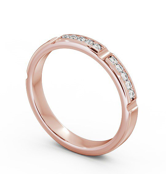 Half Eternity Round Diamond Pave Channel Set Ring 18K Rose Gold HE28_RG_THUMB1