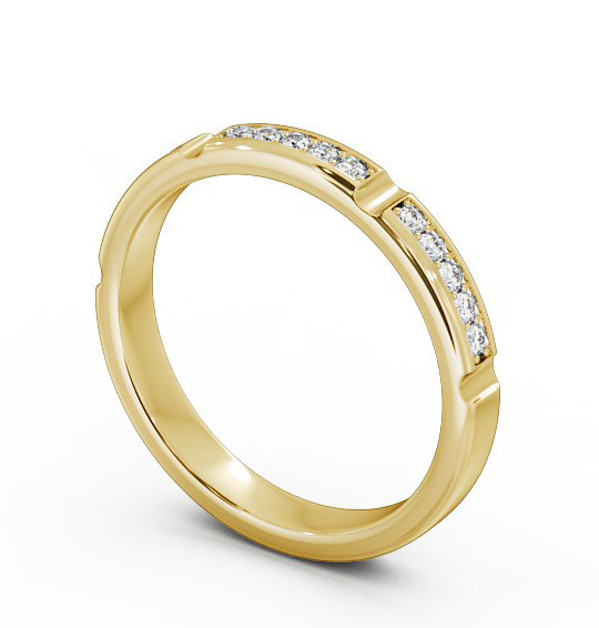 Half Eternity Round Diamond Pave Channel Set Ring 9K Yellow Gold HE28_YG_THUMB1