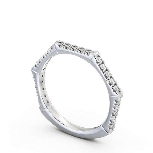 Half Eternity Round Diamond Ring 18K White Gold - Arielle HE29_WG_SIDE