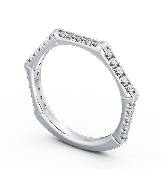 Half Eternity Round Diamond Angular Design Ring 18K White Gold HE29_WG_THUMB1 