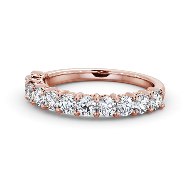 Half Eternity Round Diamond Ring 18K Rose Gold - Aldington HE2_RG_FLAT