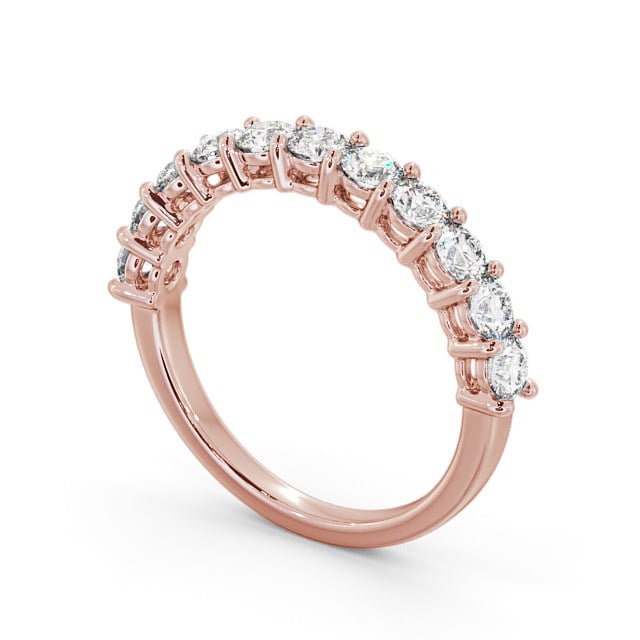 Half Eternity Round Diamond Ring 9K Rose Gold - Aldington HE2_RG_SIDE