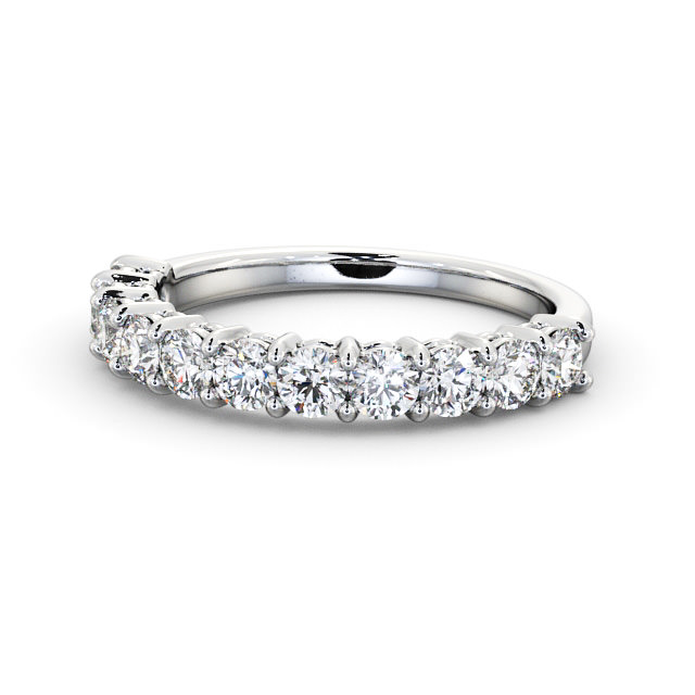 Half Eternity Round Diamond Ring 9K White Gold - Aldington HE2_WG_FLAT