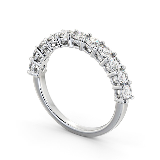 Half Eternity Round Diamond Ring 18K White Gold - Aldington HE2_WG_SIDE