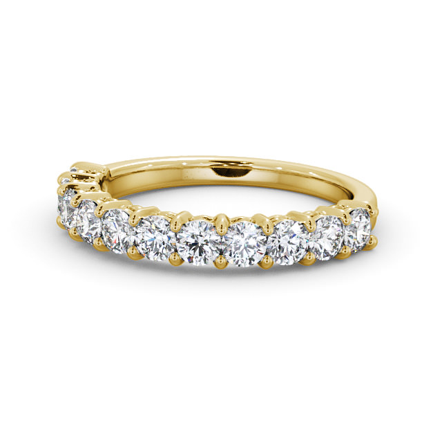 Half Eternity Round Diamond Ring 9K Yellow Gold - Aldington HE2_YG_FLAT