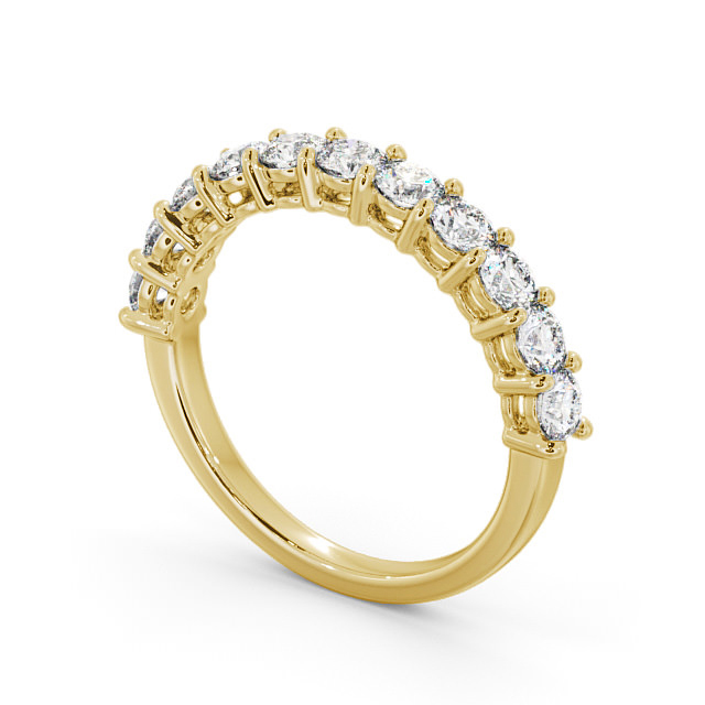 Half Eternity Round Diamond Ring 9K Yellow Gold - Aldington HE2_YG_SIDE