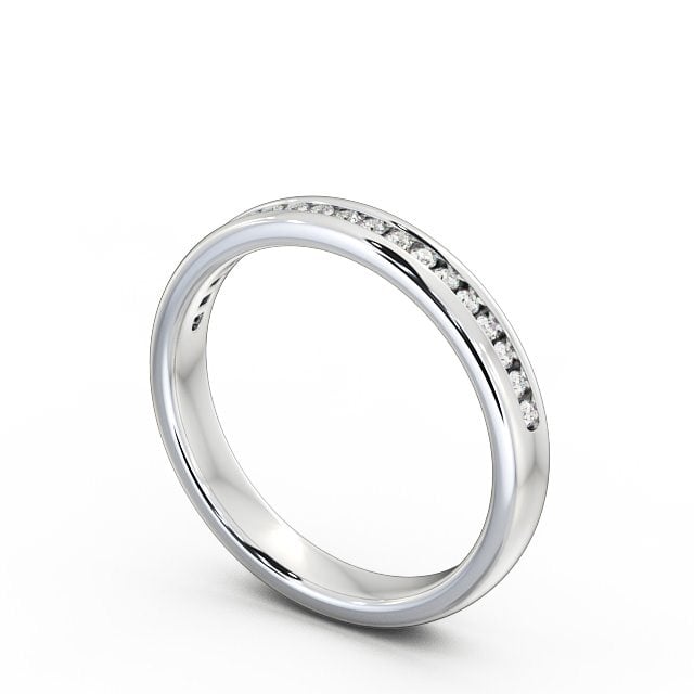 Half Eternity Round Diamond Ring 18K White Gold - Darcy HE30_WG_SIDE