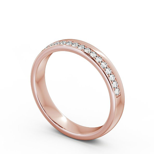 Half Eternity Round Diamond Ring 9K Rose Gold - Luna HE31_RG_SIDE