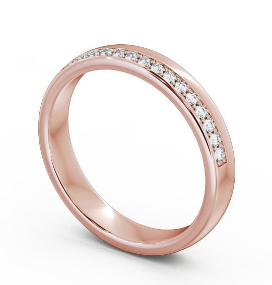 Half Eternity Round Diamond Offset Channel Wedding Ring Ring 18K Rose Gold HE31_RG_THUMB1