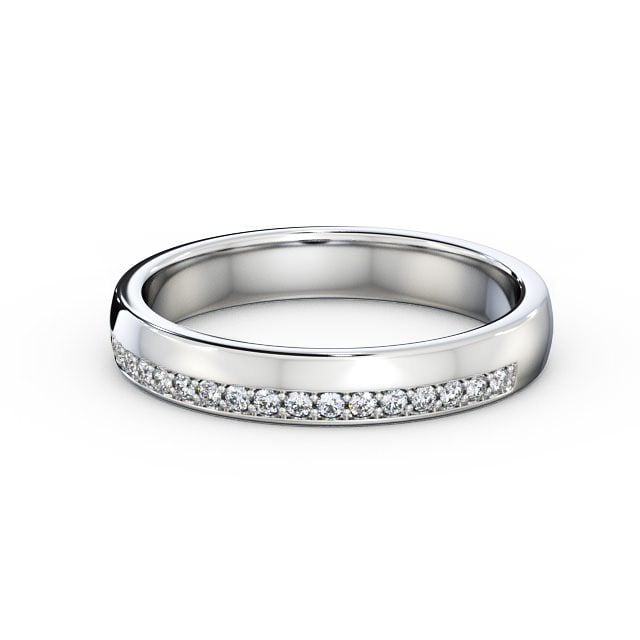 Half Eternity Round Diamond Ring 9K White Gold - Luna HE31_WG_FLAT