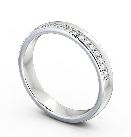 Half Eternity Round Diamond Offset Channel Wedding Ring Ring 9K White Gold HE31_WG_THUMB1 