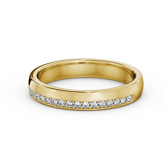 Half Eternity Round Diamond Ring 9K Yellow Gold - Luna HE31_YG_FLAT