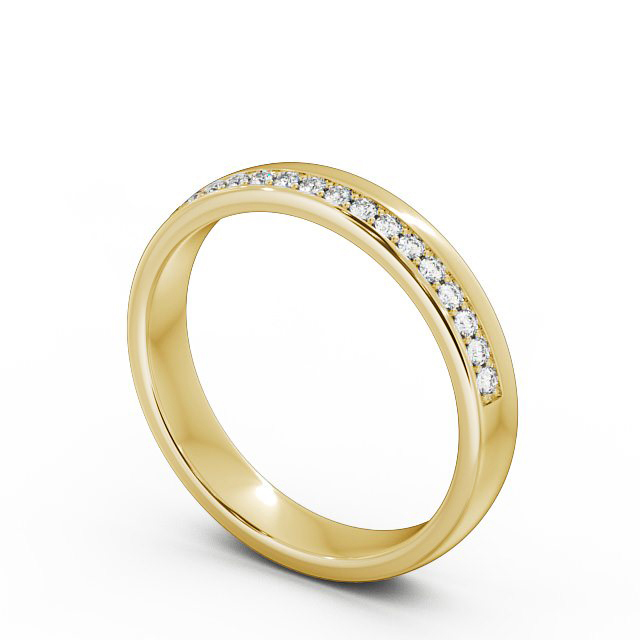 Half Eternity Round Diamond Ring 18K Yellow Gold - Luna HE31_YG_SIDE