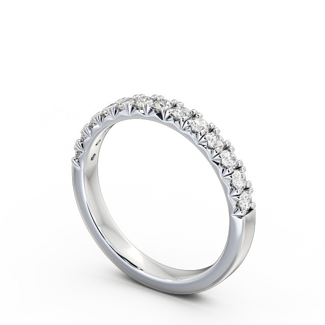 Half Eternity Round Diamond Ring 9K White Gold - Lorella HE32_WG_SIDE