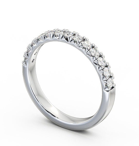 Half Eternity Round Diamond Fish Tail Setting Style Ring 9K White Gold HE32_WG_THUMB1 