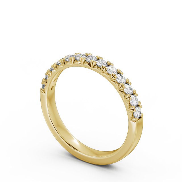 Half Eternity Round Diamond Ring 18K Yellow Gold - Lorella HE32_YG_SIDE