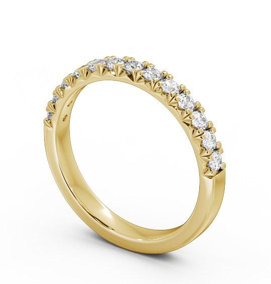 Half Eternity Round Diamond Fish Tail Setting Style Ring 18K Yellow Gold HE32_YG_THUMB1