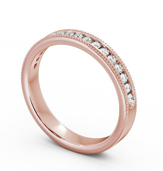 Vintage Half Eternity Round Diamond Channel Set with Milgrain Ring 18K Rose Gold HE33_RG_THUMB1 