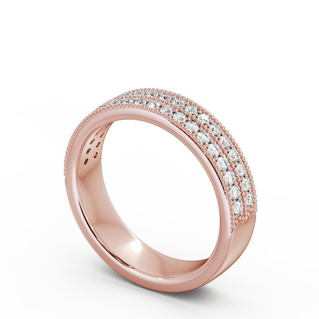 Vintage Half Eternity Round Diamond Ring 18K Rose Gold - Scarlett HE34_RG_SIDE